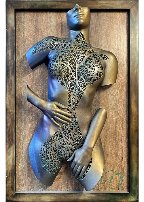Relief sculpture, artistic cast of female body, akt, odliatok