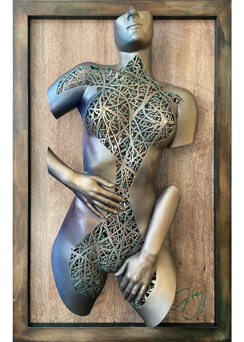 Relief sculpture, artistic cast of female body, akt, odliatok, art for sale, diela na predaj